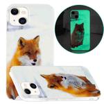 For iPhone 13 Luminous TPU Pattern Soft Protective Case(White Fox)