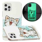 For iPhone 12 Pro Max Luminous TPU Pattern Soft Protective Case(Happy Cat)