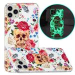 For iPhone 11 Pro Luminous TPU Pattern Soft Protective Case (Red Flower Skull)