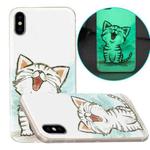 Luminous TPU Pattern Soft Protective Case For iPhone XS Max(Happy Cat)