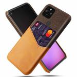 For Google Pixel 5 XL Cloth Texture PC + PU Leather Back Cover Shockproof Case with Card Slot(Orange)
