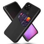 For Google Pixel 5 XL Cloth Texture PC + PU Leather Back Cover Shockproof Case with Card Slot(Black)