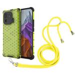 For Xiaomi Mi 11 Pro Shockproof Honeycomb PC + TPU Case with Neck Lanyard(Green)