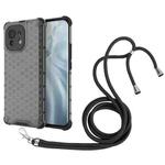 For Xiaomi Mi 11 Shockproof Honeycomb PC + TPU Case with Neck Lanyard(Black)