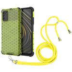 For Xiaomi Poco M3 Shockproof Honeycomb PC + TPU Case with Neck Lanyard(Green)