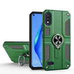 For LG K22 Carbon Fiber Pattern PC + TPU Protective Case with Ring Holder(Green)
