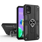 For LG K62 Carbon Fiber Pattern PC + TPU Protective Case with Ring Holder(Black)
