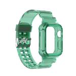 Silicone Integrated Watch Band For Apple Watch Series 8&7 41mm / SE 2&6&SE&5&4 40mm / 3&2&1 38mm(Transparent Green)