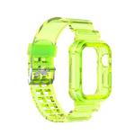 Silicone Integrated Watch Band For Apple Watch Series 8&7 41mm / SE 2&6&SE&5&4 40mm / 3&2&1 38mm(Transparent Yellow)