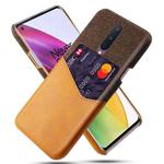 For OnePlus 8 Cloth Texture PC + PU Leather Back Cover Shockproof Case with Card Slot(Orange)