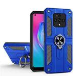 For Tecno Camon 16 Premier Carbon Fiber Pattern PC + TPU Protective Case with Ring Holder(Dark Blue)