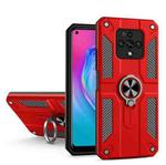 For Tecno Camon 16 Premier Carbon Fiber Pattern PC + TPU Protective Case with Ring Holder(Red)