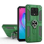 For Tecno Camon 16 Premier Carbon Fiber Pattern PC + TPU Protective Case with Ring Holder(Green)