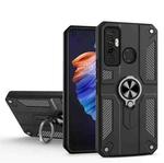 For Tecno Camon 17 Carbon Fiber Pattern PC + TPU Protective Case with Ring Holder(Black)