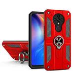 For Tecno Spark 6 Carbon Fiber Pattern PC + TPU Protective Case with Ring Holder(Red)