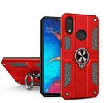 For Samsung Galaxy A30 Carbon Fiber Pattern PC + TPU Protective Case with Ring Holder(Red)