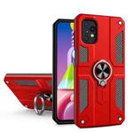 For Samsung Galaxy A32 5G Carbon Fiber Pattern PC + TPU Protective Case with Ring Holder(Red)
