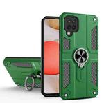 For Samsung Galaxy A42 Carbon Fiber Pattern PC + TPU Protective Case with Ring Holder(Green)