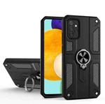 For Samsung Galaxy A72 5G Carbon Fiber Pattern PC + TPU Protective Case with Ring Holder(Black)