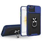 For iPhone SE 2022 / SE 2020 / 7 / 8 Sliding Camera Cover Design TPU + PC Magnetic Shockproof Case with Ring Holder(Blue)