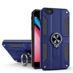 For iPhone 8 / 7 Carbon Fiber Pattern PC + TPU Protective Case with Ring Holder(Sapphire Blue)