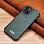 For iPhone 13 mini SULADA Shockproof TPU + Handmade Leather Protective Case (Green)
