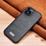 For iPhone 13 Pro SULADA Shockproof TPU + Handmade Leather Protective Case (Black)