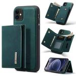 DG.MING M1 Series 3-Fold Multi Card Wallet  Back Cover Shockproof Case with Holder Function For iPhone 11(Green)