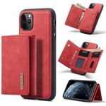DG.MING M1 Series 3-Fold Multi Card Wallet  Back Cover Shockproof Case with Holder Function For iPhone 11 Pro(Red)