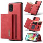 For Samsung Galaxy A71 DG.MING M1 Series 3-Fold Multi Card Wallet  Back Cover Shockproof Case with Holder Function(Red)