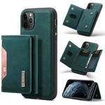 DG.MING M2 Series 3-Fold Multi Card Bag Back Cover Shockproof Case with Wallet & Holder Function For iPhone 11 Pro Max(Green)