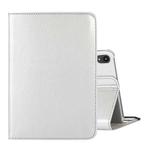 For iPad mini 6 360 Degree Rotation Litchi Texture Flip Leather Tablet Case with Holder(Silver)