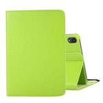 For iPad mini 6 360 Degree Rotation Litchi Texture Flip Leather Tablet Case with Holder(Green)