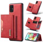 For Samsung Galaxy A71 DG.MING M2 Series 3-Fold Multi Card Bag Back Cover Shockproof Case with Wallet & Holder Function(Red)