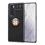 For OPPO Realme GT Explorer Master Metal Ring Holder 360 Degree Rotating TPU Case(Black+Rose Gold)