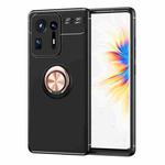 For Xiaomi Mix 4 Metal Ring Holder 360 Degree Rotating TPU Case(Black+Rose Gold)