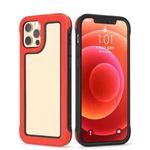 Crystal PC + TPU Shockproof Case For iPhone 12 mini(Bright Red + Black)