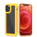 Crystal PC + TPU Shockproof Case For iPhone 12 / 12 Pro(Yellow + Orange)