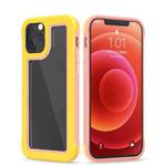 Crystal PC + TPU Shockproof Case For iPhone 12 / 12 Pro(Yellow + Pink)
