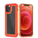 For iPhone 11 Crystal PC + TPU Shockproof Case (Bright Red + Orange)
