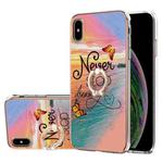 For iPhone XS Max Electroplating Pattern IMD TPU Shockproof Case with Rhinestone Ring Holder(Dream Chasing Butterfly)