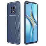 Carbon Fiber Texture Shockproof TPU Case For Honor X20(Blue)