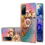 For Samsung Galaxy S20 FE 4G/5G Electroplating Pattern IMD TPU Shockproof Case with Rhinestone Ring Holder(Dream Chasing Butterfly)