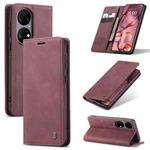 CaseMe 013 Multifunctional Horizontal Flip Leather Case with Holder & Card Slot & Wallet For Huawei P50(Wine Red)