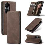 CaseMe 013 Multifunctional Horizontal Flip Leather Case with Holder & Card Slot & Wallet For Huawei P50(Coffee)