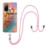 For Samsung Galaxy S20 FE 5G / 4G Electroplating Pattern IMD TPU Shockproof Case with Neck Lanyard(Dream Chasing Butterfly)