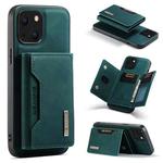 For iPhone 13 mini DG.MING M2 Series 3-Fold Card Bag Shockproof Case with Wallet & Holder Function (Green)