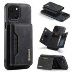For iPhone 13 DG.MING M2 Series 3-Fold Card Bag Shockproof Case with Wallet & Holder Function(Black)