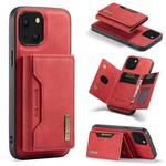 For iPhone 13 DG.MING M2 Series 3-Fold Card Bag Shockproof Case with Wallet & Holder Function(Red)