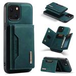 For iPhone 13 DG.MING M2 Series 3-Fold Card Bag Shockproof Case with Wallet & Holder Function(Green)
